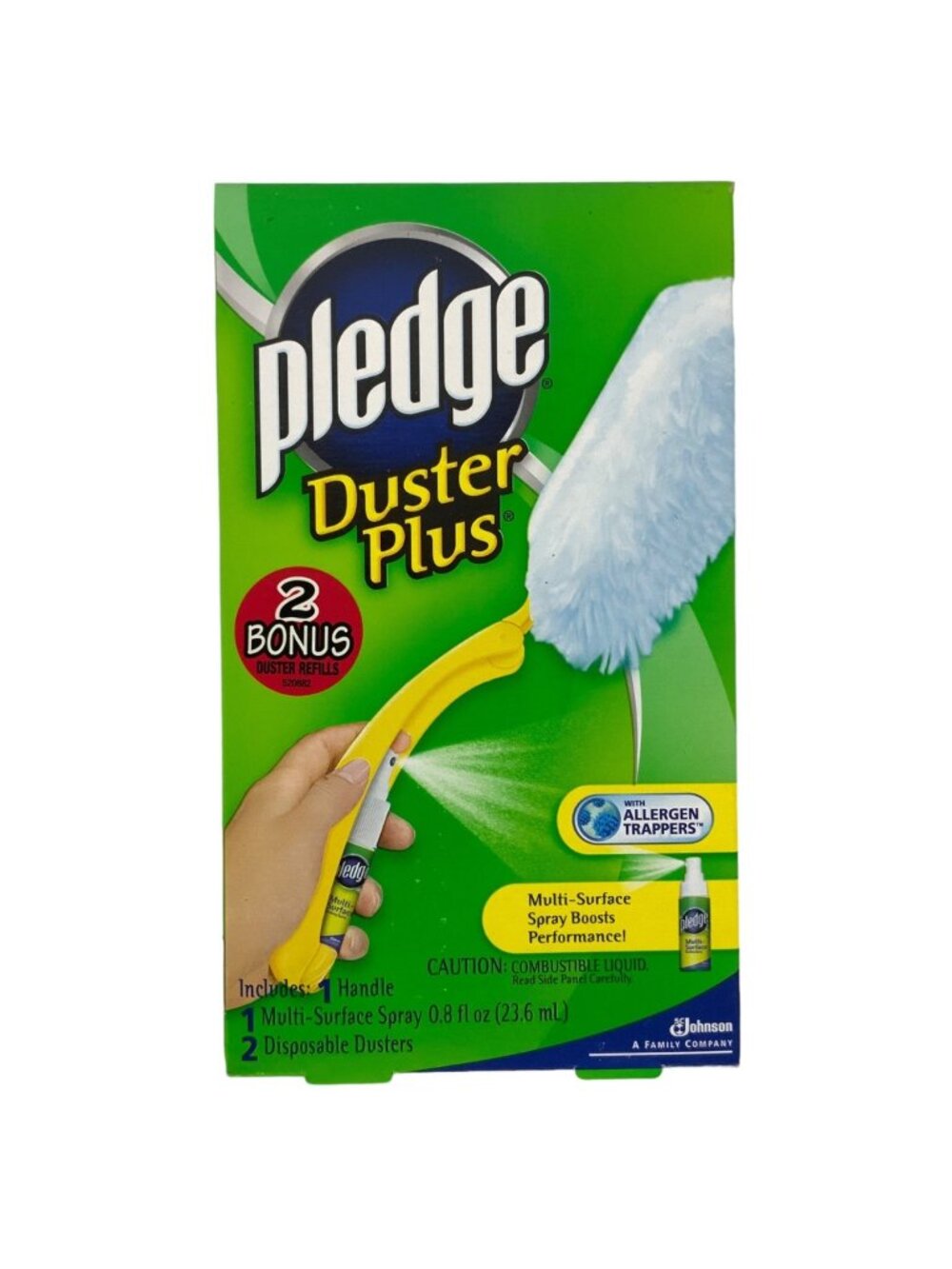 Pledge Duster Plus With Allergen Trappers Multi-Surface Spray & 2 Bonus Refills